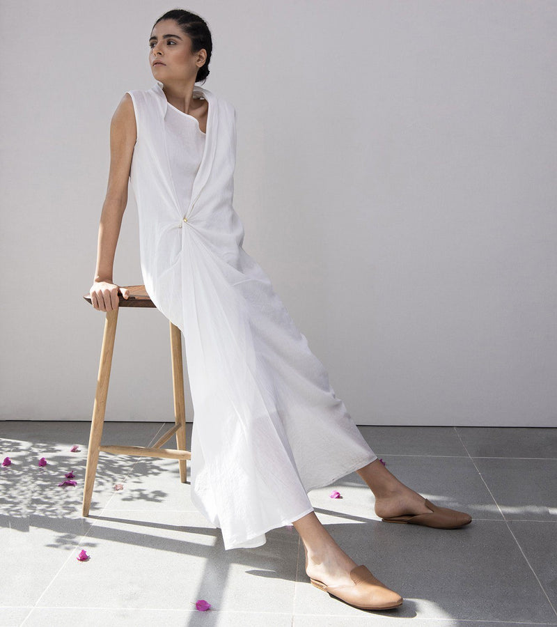 Wrap A Wreath Dress Dress by Khara Kapas in white for women in Singapore