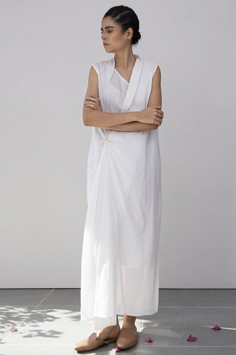 Wrap A Wreath Dress Dress by Khara Kapas in white for women in Singapore
