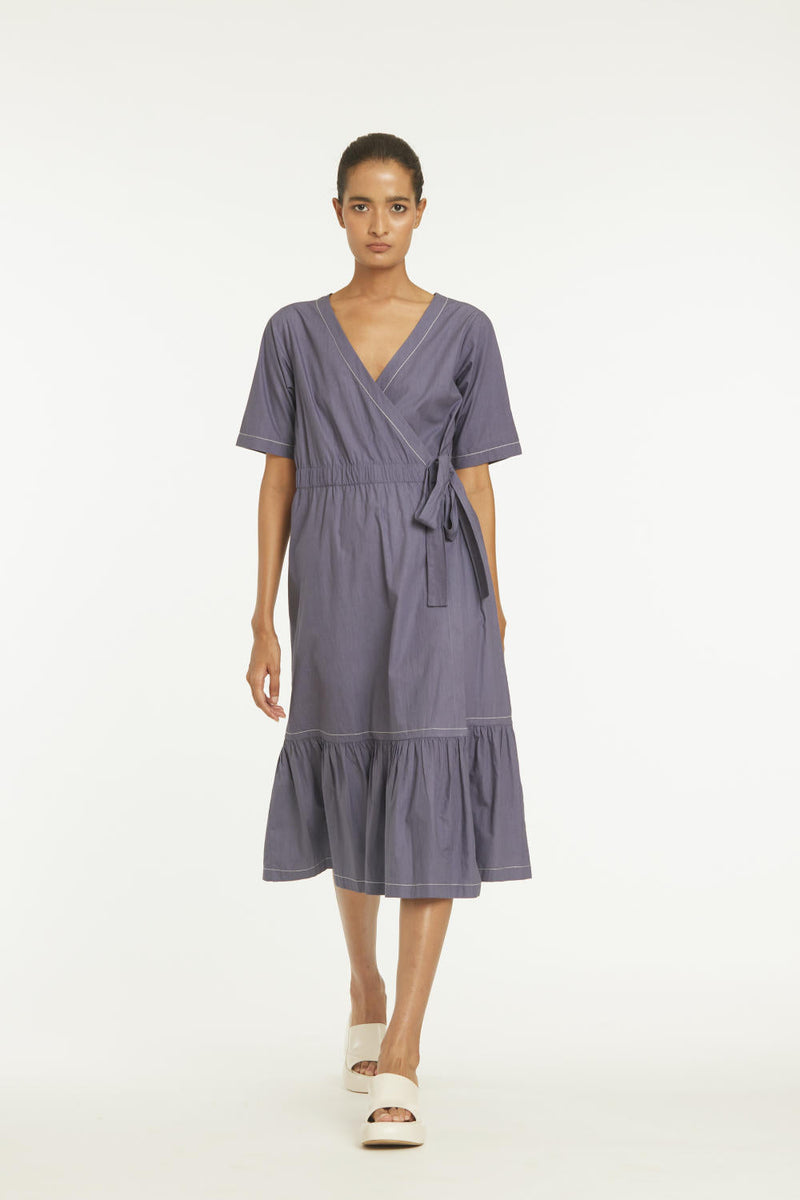 Wrap Dress Co-ord Violet Dress,Co-ord Set,Scarves & Stoles by THREE for women in Singapore