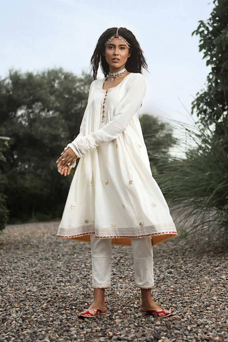 YASMIN Kurta Sets by Khara Kapas in white for women in Singapore