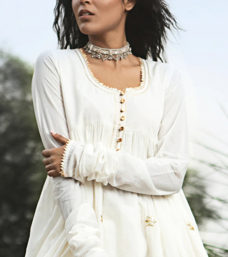 YASMIN Kurta Sets by Khara Kapas in white for women in Singapore