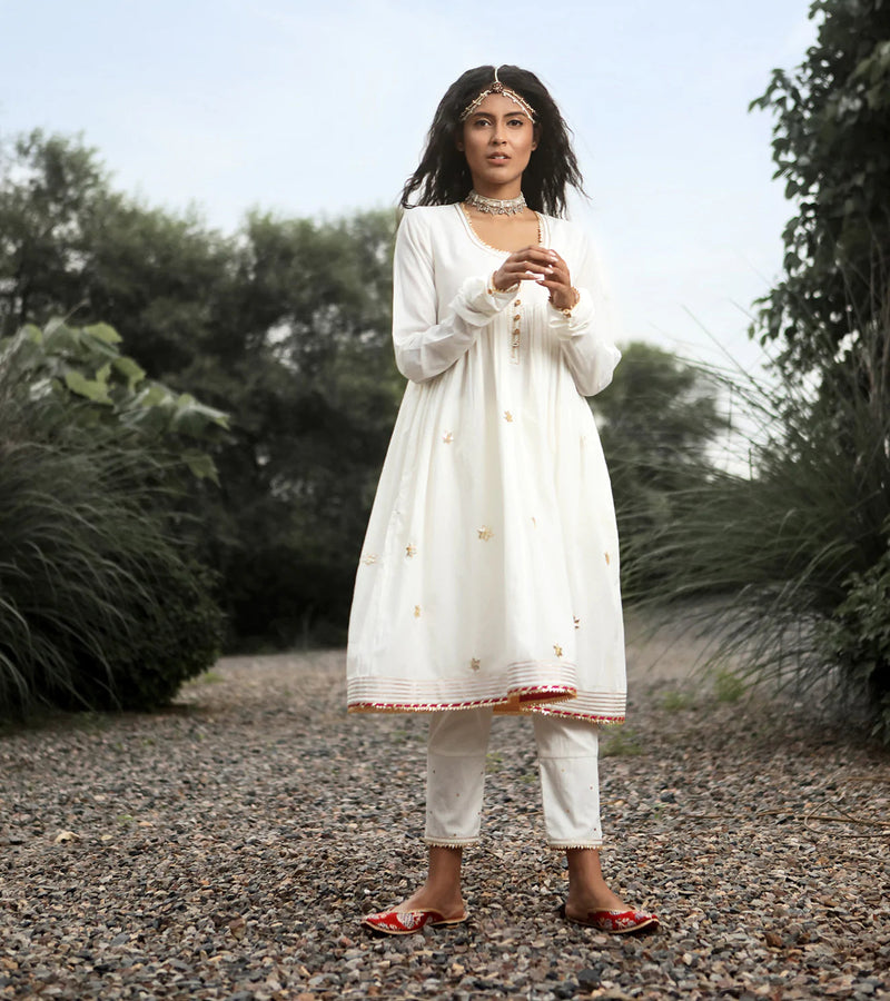 YASMIN Kurta Sets by Khara Kapas in white for women in Singapore