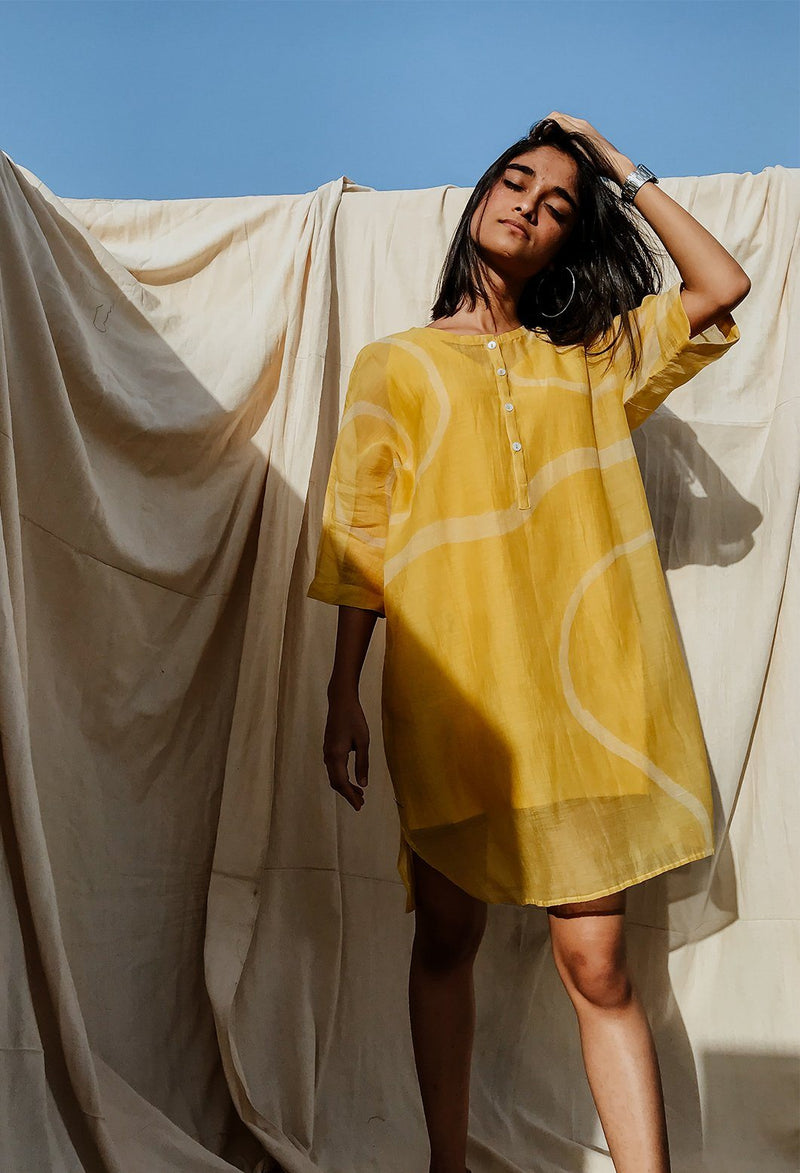 Yaz Dress Yellow Fashion Nirjara