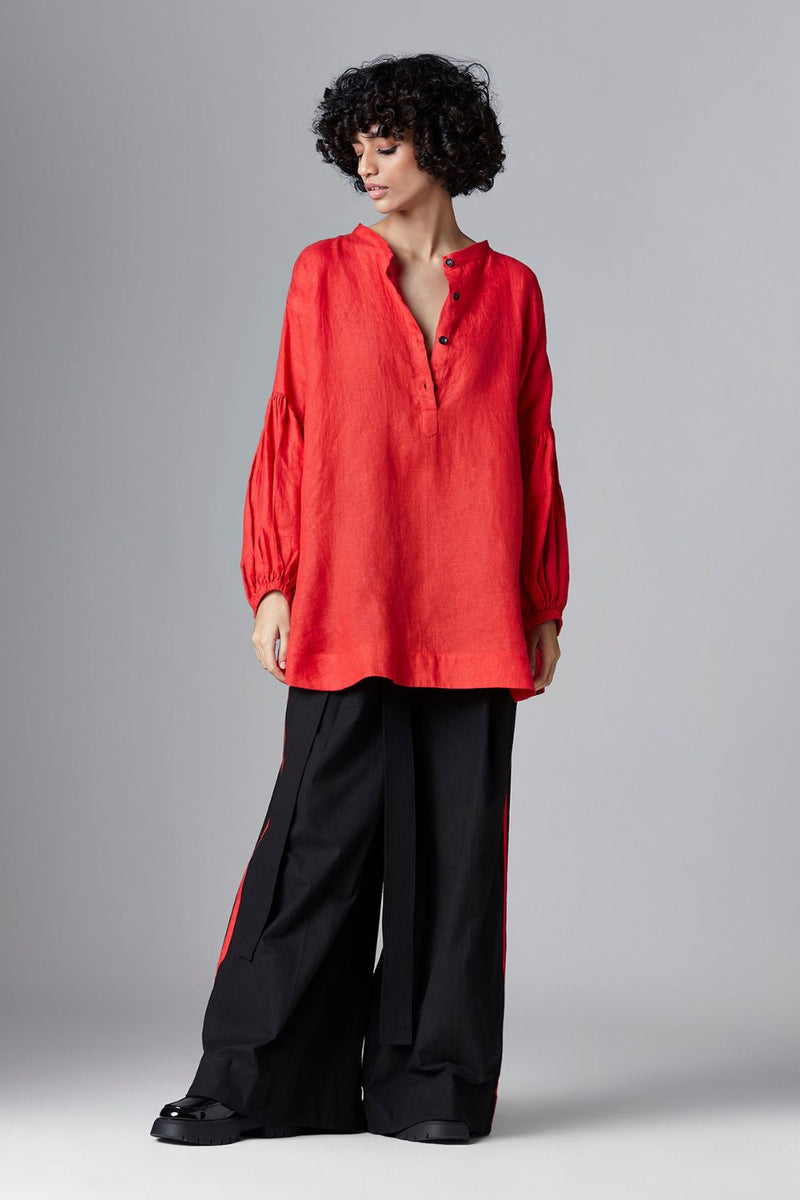 Zinnia Shirt linen Top & Tunics by Chola for women in Singapore