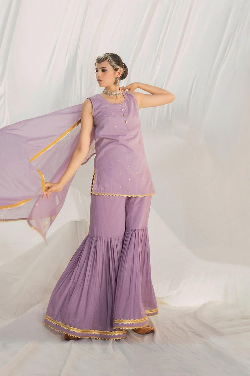 Ziya Sharara Set Kurta Sets by Khara Kapas for women in Singapore